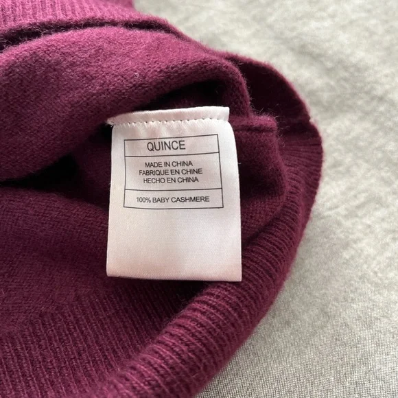 Quince burgundy plum purple 100% baby cashmere Crewneck Sweater - Picture 4 of 7